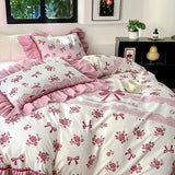 Yeknu  3Pcs French Romantic Lace Bedding Sets Queen Sizes Duvet Cover Set King Size Brushingprocess Skin Friendly Suitable For All Ages