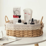 Yeknu  Imitation Rattan Rattan Storage Baskets Vegetable Fruit Home Decoration Hand-woven Baskets Toy Storage Multi-Purpose