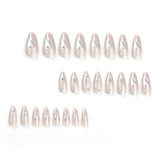 Yeknu  24 PCs Long French Fire Nails with 1 Jelly Gel and 1 Nail File