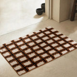Yeknu  Vintage Tufting Geometric Bathroom Mat Soft Tufted Grids Bedroom Carpet Bedside Rug Floor Non Slip Tidy Pad Aesthetic Home Decor