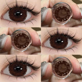 Yeknu  Colored Contact Makeup Natural Brown Eye Lenses Lovesick Series Cosmetics Gray Lenses Woman Makeup Green Beauty Contacts