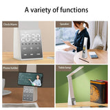 Yeknu - Table Lamps Led With Alarm Clock Stepless Dimming Temperature Bluetooth Speaker Touch Foldable USB Bedroom Night Light Desk Lamp