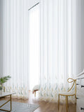 Yeknu  Simple window screen, White chiffon embroidered screen, Bedroom balcony partition, Transparent dustproof screen curtain