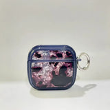 Yeknu  Fashion Phantom Shell Marble Texture Protective Cover Blue Border Earphone Case Protective Cover with Keychain