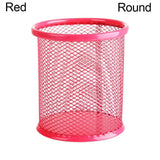Yeknu  1Pcs New Pencil Holder Office Desk Metal Mesh Square Pen Pot Cup Case Container Organiser Durable Pencil Case