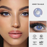 Yeknu  2pcs/pair New Cosplay Contact Lenses for Eyes Makeup Pupils Cosmetics Blue Eye Color Lenses for Myopia Lens 14.2/14.5mm