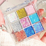 Yeknu  9 Color Glitter Eyeshadow Palette High Pigment Gold Shimmer Matte and Sparkle Finish Multi Tones for Daily Glam and Party Looks