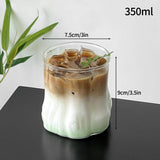 Yeknu  Cold Coffee Cups  Aesthetic Glass Cup Water Bottle Glasses for Drink Decorative Drinkware Cold Coffee Mug Cocktail Glass