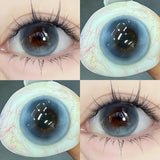 Yeknu  Blue Myopia Contact Lenses for Eyes Color Lenses Cosplay Natural Pupil Beauty Cosmetic Blue Contacts Yearly 2pcs/pair