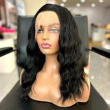 Yeknu  Short Black Curly Bob Wig Loose Deep Wave Synthetic Hair Free Part 13X4 Lace Front Wig Short Wavy Wigs for Women Daily Party