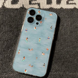 Yeknu Summer Swimming Pattern Phone Case For iPhone 15 14 13 12 11 Pro Max XS XR X 7 8 Plus Soft Clear Shockproof Bumper Back Cover