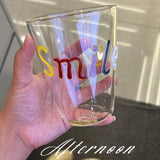 Yeknu  3D Colorful Stars Glass Cup High Borosilicate Glass Transparent Drink Water Cup  Milk Coffee  Juice  Glass
