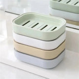 Yeknu  Portable Soap Dishes Double-layer Plastic Soap Box Household Bathroom Drain Soap Tray Bathroom Soap Box With Cover