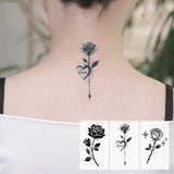 Yeknu  Rose Herbal Temporary Tattoo Stickers, Long-lasting Waterproof for One to Two Weeks, Fake Tattoo for Women, For Arm, Neck, Leg