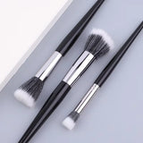 Yeknu  Dot brush Blush brush pure wool flat head small large optional makeup brush Soft hair wooden handle beauty tools