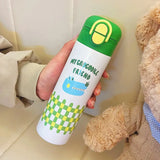 Yeknu  460ml Cartoon Stainless Steel 316 Vacuum Flask With Straw Leak-Proof Double Drink Kids Student Water Bottle Travel Tumbler