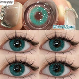 Yeknu   2pcs Green Cosplay Series Colored Contact Lenses for Eyes Myopia Cosmetics Pupils Eye Color Lens With Prescription Lens