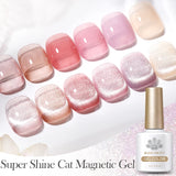 Yeknu  10ml Super Shining Reflective Cat Magnetic Gel Ultra Shine Glitter Red Silver Soak Off UV LED Gel Nail Art Varnish