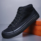 Yeknu  Spring and Autumn High Top Canvas Shoes Men's All-match High Top Casual Sneakers Breathable Deodorant Men's Denim Shoes