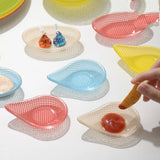 Yeknu  Cute Colored Chessboard Glass Dish Multi Glass dish Vinegar Dish Seasoning Snack Dish Restaurant Decoration