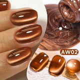 Yeknu  Gold Reflective Moonlight Gel Nail Polish Cat Magnetic Aurora Spar Glitter Semi-Permanant Varnish Nail Art Magnetic
