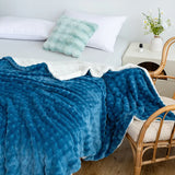 Yeknu  Thickened Bubble Fleece Blanket Double Layer Arctic Fleece Throw Blanket Conditioning Sofa Rabbit Fur Nap Flannel Blanket