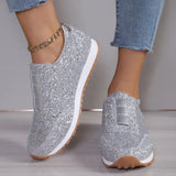 Yeknu  Summer new women's single shoes sequined elastic casual single platform
