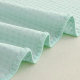 Yeknu High-end Waffle Plaid Ice Silk Summer Blanket for Bed Double Side Cool Feel Silk Air Conditioning Quilt Cooling Duvet Comforter