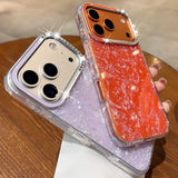 Yeknu  Fashion Bling Glitter Shell Pattern Phone Case For iPhone 13 14 15 16 17 Pro Max Soft IMD Shockproof Anti-Scratch Diamond Cover