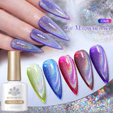 Yeknu  10ml Super Shining Reflective Cat Magnetic Gel Ultra Shine Glitter Red Silver Soak Off UV LED Gel Nail Art Varnish