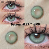 Yeknu  1 Pair Mermaid Green Colored Contact Lenses for Eyes with Prescription Myopia Lenses with Degree Green Lenses Y2K