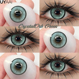 Yeknu  2PCS Color Contact Lenses with Prescription Natural Blue Contact Lens Brown Pupils Beauty Eyes Lenses CrystalOrb Series