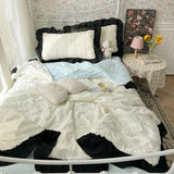 Yeknu  new seersucker chiffon lace washed cotton summer cool quilt four-piece air conditioner quilt three-piece summer quilt set