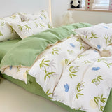 Yeknu  Spring  Plant-based Cashmere Single Quilt Cover Printed Duvet Cover Skin-friendly and Breathable Bedding 150x200 220x240