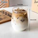 Yeknu  Cold Coffee Cups  Aesthetic Glass Cup Water Bottle Glasses for Drink Decorative Drinkware Cold Coffee Mug Cocktail Glass
