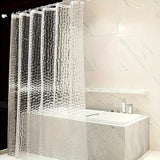 Yeknu  Transparent Waterproof Shower Curtain Bathroom Translucent Partition Curtain Easy Clean Wipe Mildew Proof Curtains with Hooks