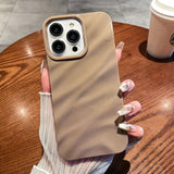 Yeknu  Wave Phone Case For iPhone 17 Air 16 15 14 13 12 Pro Max 11 XS XR X 6 7 8 Plus Soft Bumper Shockproof Cover Solid Color Coque