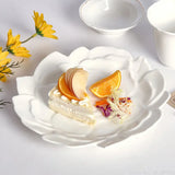 Yeknu  Chinese style Creative flower shaped ceramic tableware, home kitchen restaurant supplies dishes cake exquisite dining plate, 1Pc