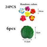 Yeknu  Hawaiian Luau Party Decorations Artificial Tropical Monstera Leaves and Hibiscus Flowers for Summer Beach Jungle Theme Birthday