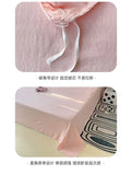 Yeknu Girls Pink Bedding Set with Bow Korean Breathable Duvet Cover No Filler Flat Sheet Pillowcases Mix Color Comforter Cover Set