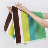 Yeknu  Color Matching Pure Cotton Towels Yarn-dyed Face Soft Towel Class Long-staple  Absorbent Bath Towel  Kids Towel