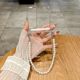 Yeknu  for Magsafe Wrist Chain Transparent Case for Samsung Galaxy Z Flip 7 6 5 4 3 ZFlip Bracelet Hard PC Shockproof Ins Korean Cover
