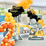 Yeknu  144pcs Construction Balloons Garland Yellow Black Construction Theme Latex Balloons Arch for Baby Shower Birthday Party Decor