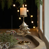 Yeknu  Retro Christmas Wrought Iron Candlestick Star Elk Christmas Tree Candle Holder Merry Christmas New Year Table Ornaments