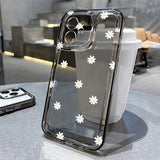 Yeknu  Small Flower Soft Case For iPhone 16 Pro Case iPhone 15 13 16e 11 12 14 17 Pro Max XR XS 7 8 Plus SE Shockproof Anti-drop Cover