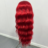 Yeknu  Red Wig Loose Curly Wig Synthetic Lace Front Wigs for Women Long Natural Wave Wig Ready to Wear Cosplay Wig Heat Resistant Fiber