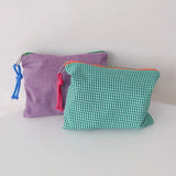Yeknu  A women's plaid cosmetic bag, large capacity cotton, suitable for travel, make-up