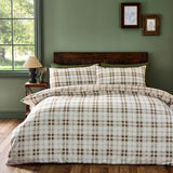 Yeknu  Red Plaid Double-sided Printed Bedding Set, 100% Polyester Quilt Cover Set, Breathable, Soft and Machine Washable