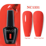 Yeknu  15ml Orange Color Nail Gel Polish Semi Permanent Red Pink Gellack Nail Art Salon Soak Off UV LED Glitter Nail Gel Varnish