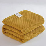 Yeknu  Cotton Honeycomb Towel Blanket 100 Cotton Lightweight Multi Purpose Single Double Bed Summer Comforter Nap Gift Use